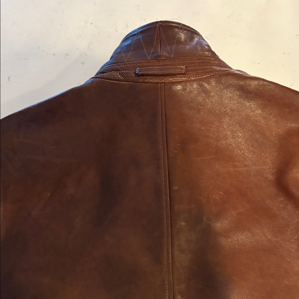 Banana Republic Men's Rich Brown Leather Jacket - Picture 16 of 16